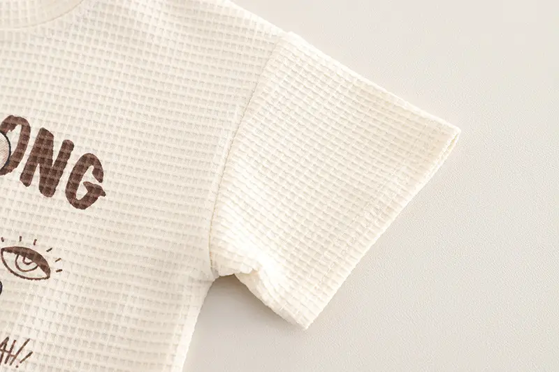 Boys Bear Print 2Pc Summer Suit Cream 2025 — feature 7