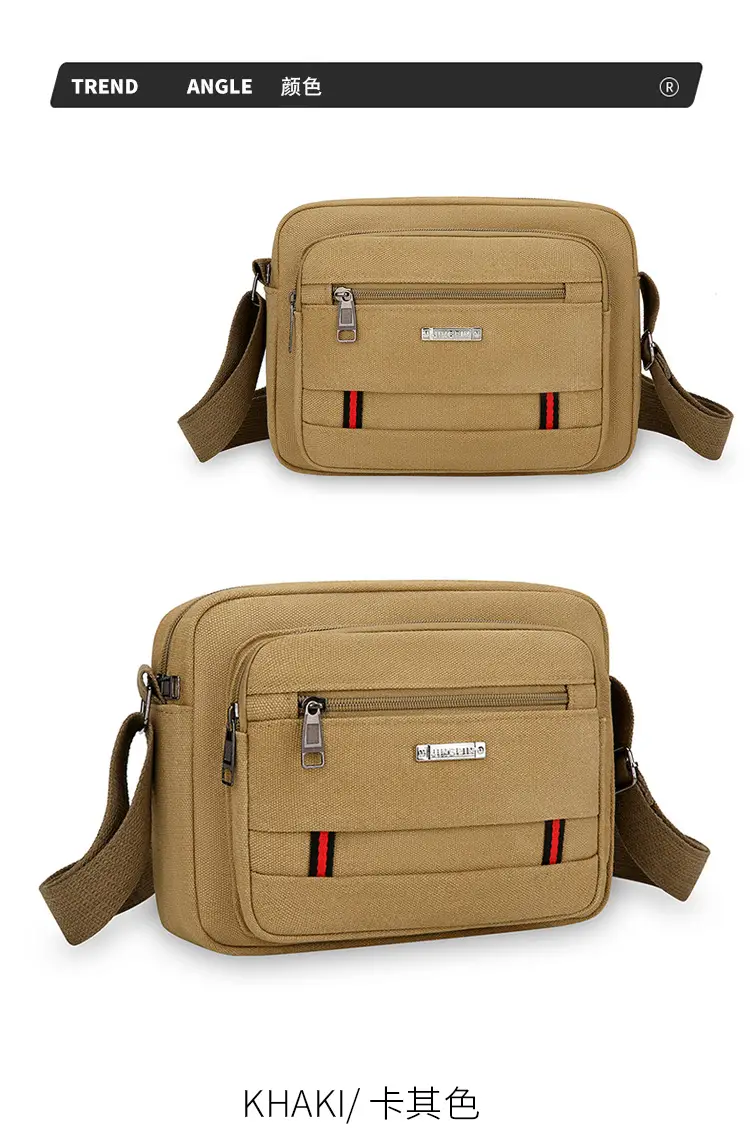 Men's Multi-Layer Shoulder Bag Canvas Business Travel Bag — feature 10