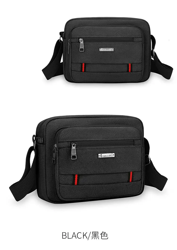 Men's Multi-Layer Shoulder Bag Canvas Business Travel Bag — feature 11
