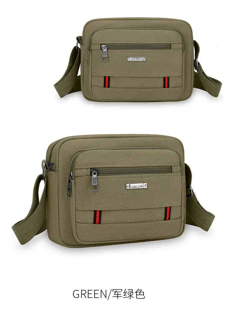 Men's Multi-Layer Shoulder Bag Canvas Business Travel Bag — feature 12