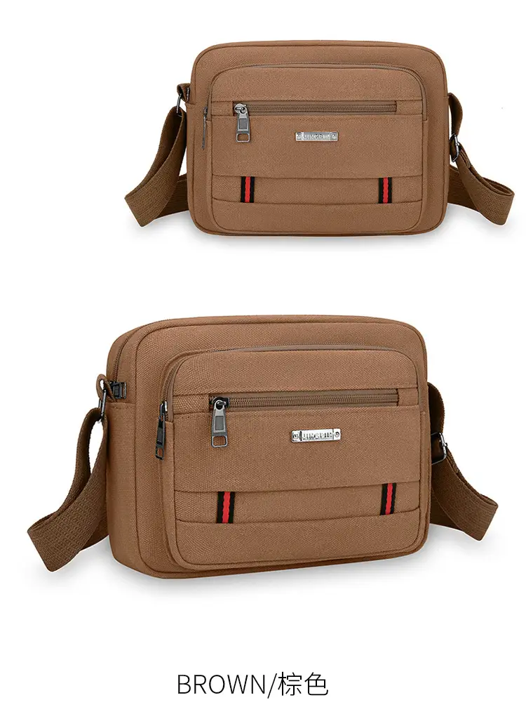 Men's Multi-Layer Shoulder Bag Canvas Business Travel Bag — feature 13