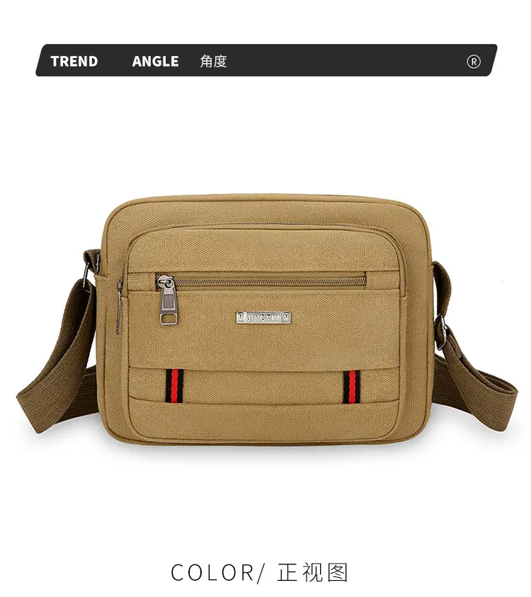 Men's Multi-Layer Shoulder Bag Canvas Business Travel Bag — feature 14