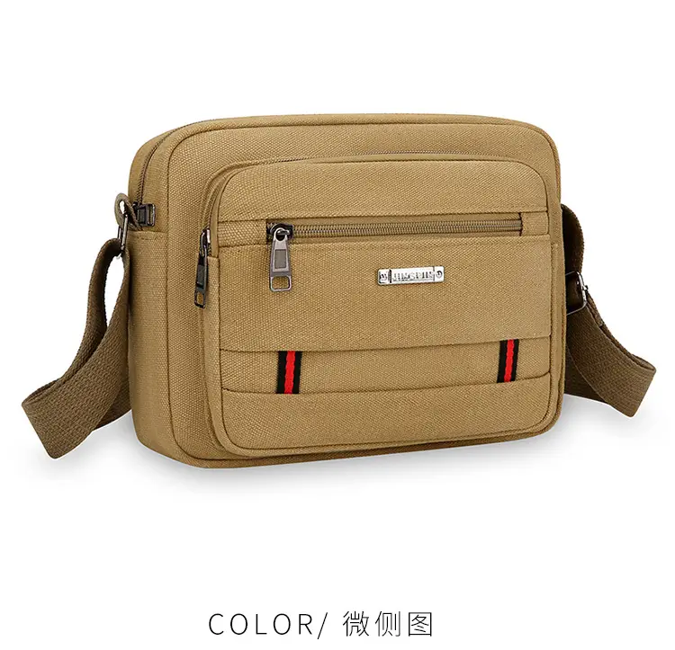 Men's Multi-Layer Shoulder Bag Canvas Business Travel Bag — feature 15