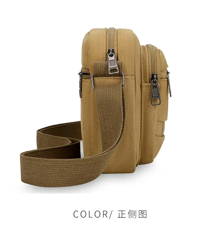 Men's Multi-Layer Shoulder Bag Canvas Business Travel Bag — feature 16