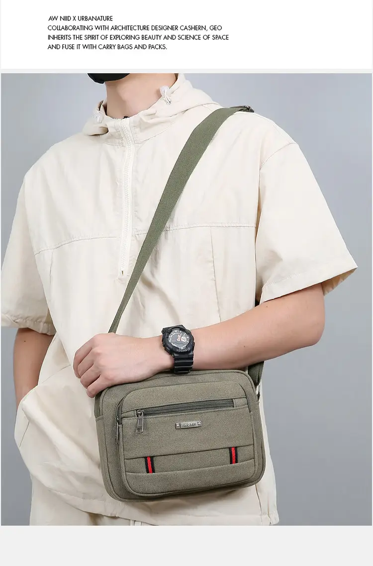 Men's Multi-Layer Shoulder Bag Canvas Business Travel Bag — feature 24