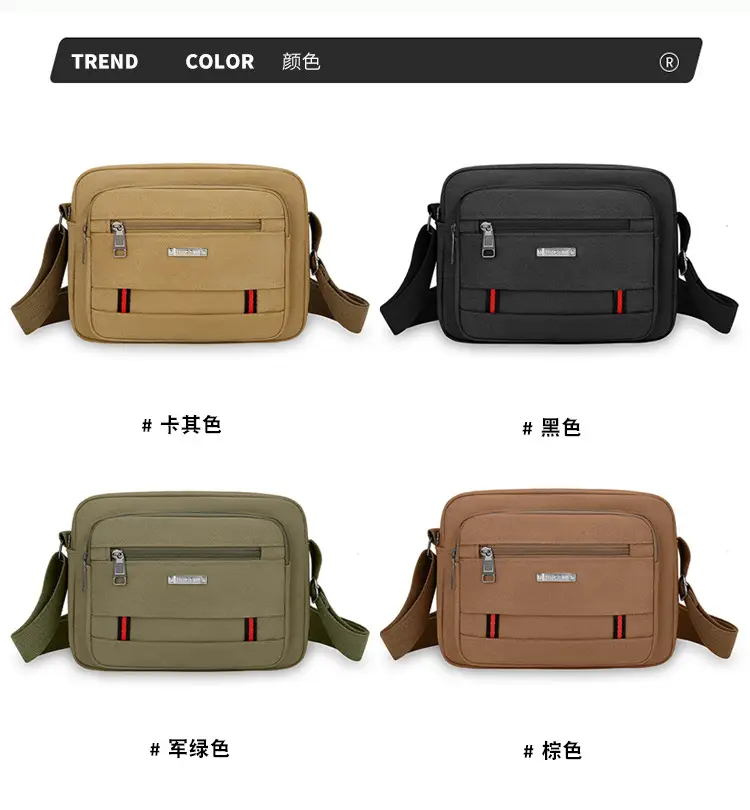 Men's Multi-Layer Shoulder Bag Canvas Business Travel Bag — feature 8