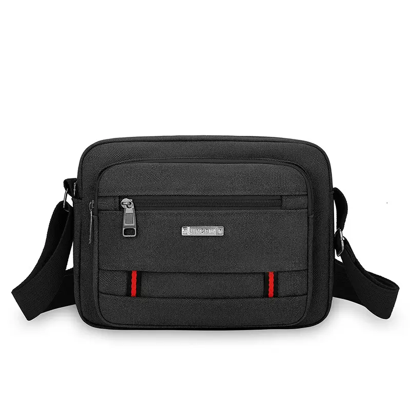 Men's Multi-Layer Shoulder Bag Canvas Business Travel Bag - Image 3