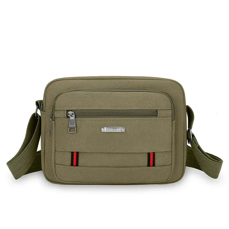 Men's Multi-Layer Shoulder Bag Canvas Business Travel Bag - Image 4