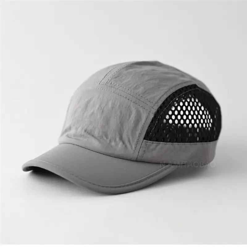 Men's Grey Mesh Baseball Cap Sunshade Breathable - Image 12