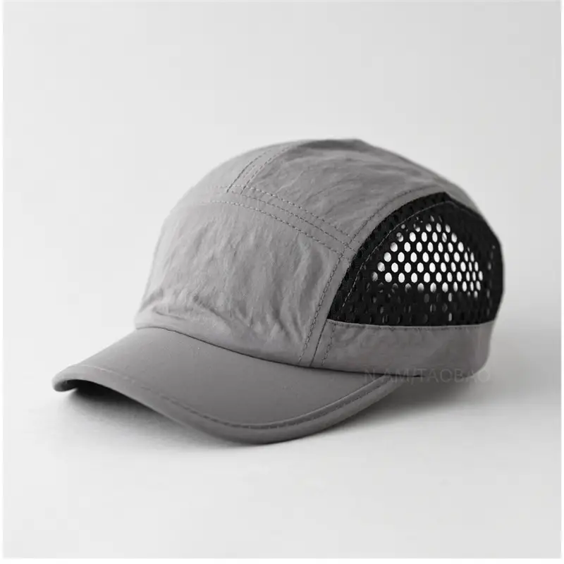 Men's Grey Mesh Baseball Cap Sunshade Breathable - Image 5