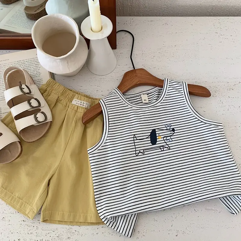 Kids Striped Sleeveless Vest Boys Summer 2025