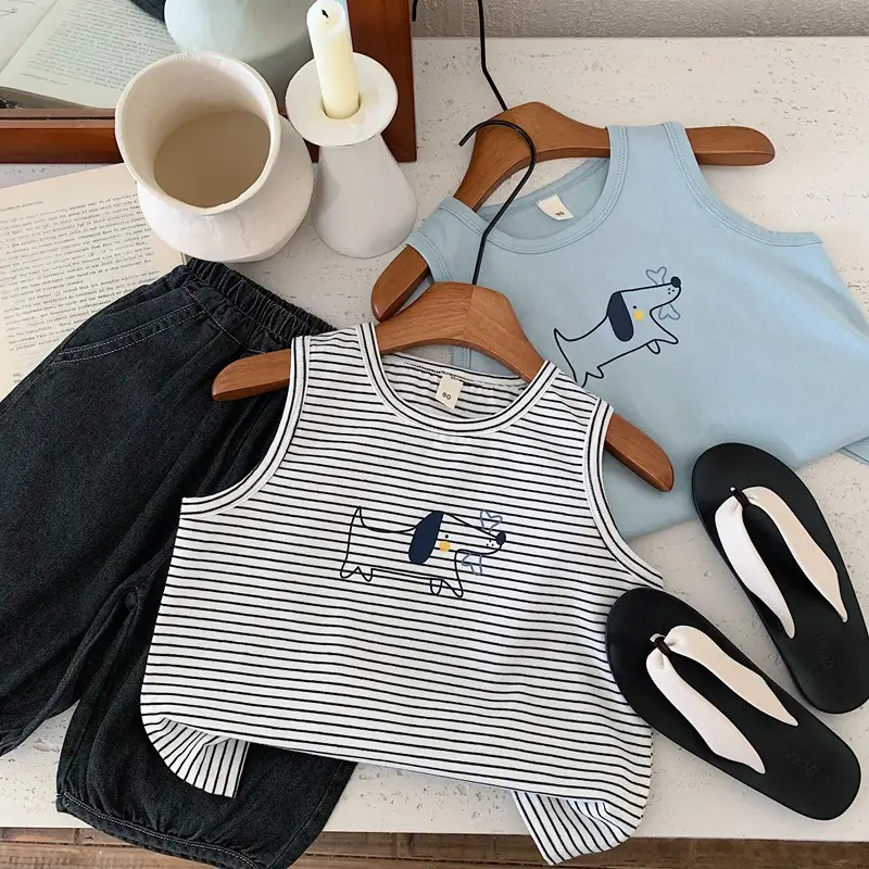 Kids Striped Sleeveless Vest Boys Summer 2025 — feature 1