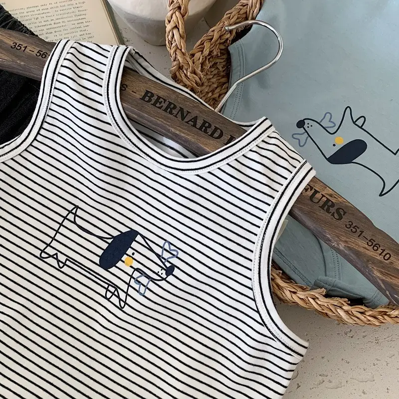 Kids Striped Sleeveless Vest Boys Summer 2025 — feature 3