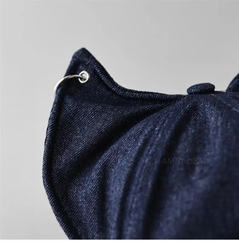 Light Blue Fox Ears Denim Cap for Men Women — feature 13