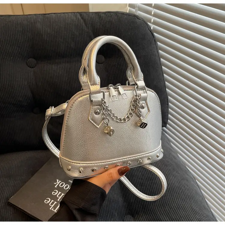 Gold Textured Shoulder Crossbody Bag with Chain Details — feature 10