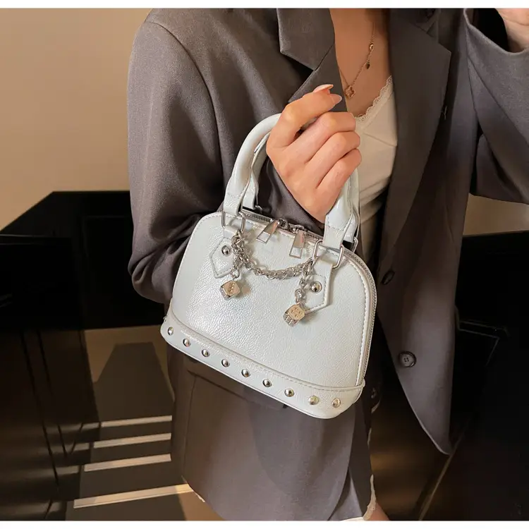 Gold Textured Shoulder Crossbody Bag with Chain Details — feature 13
