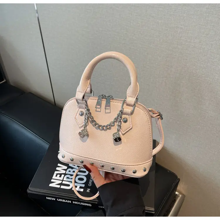 Gold Textured Shoulder Crossbody Bag with Chain Details — feature 9