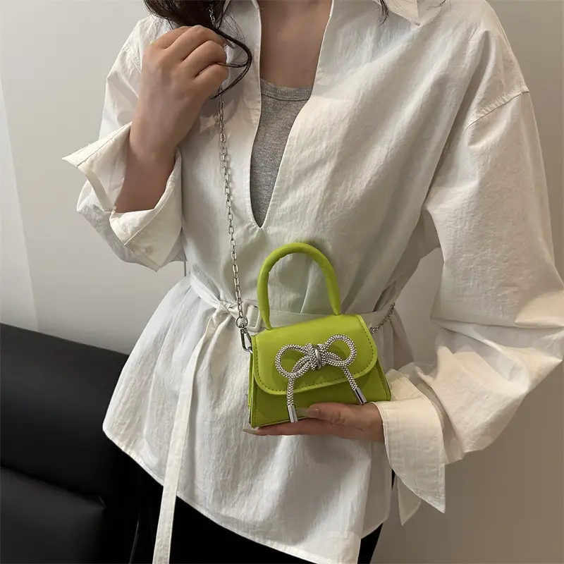 Women's Bow Embroidered Shoulder Bag White Silver - Image 8