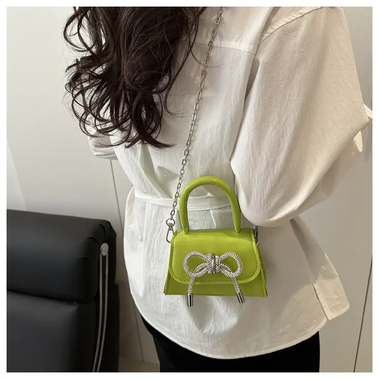Women's Bow Embroidered Shoulder Bag White Silver — feature 14