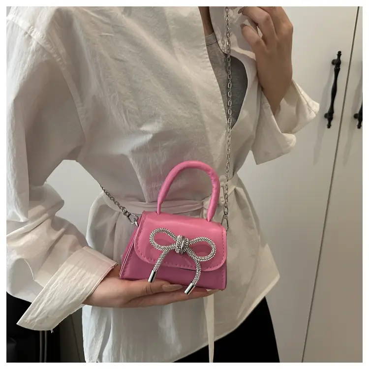 Women's Bow Embroidered Shoulder Bag White Silver — feature 16