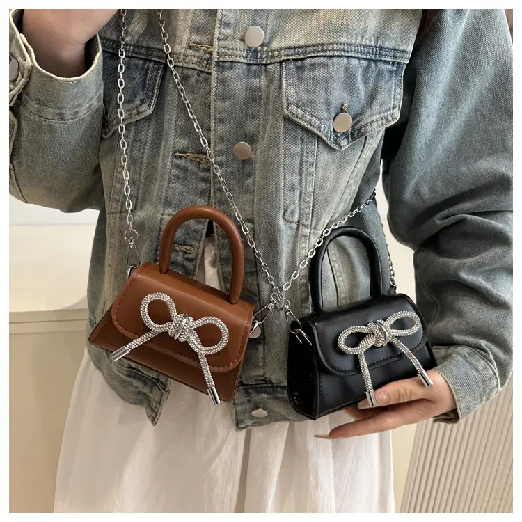 Women's Bow Embroidered Shoulder Bag White Silver — feature 21