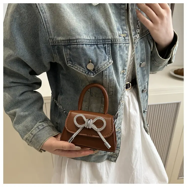 Women's Bow Embroidered Shoulder Bag White Silver — feature 22