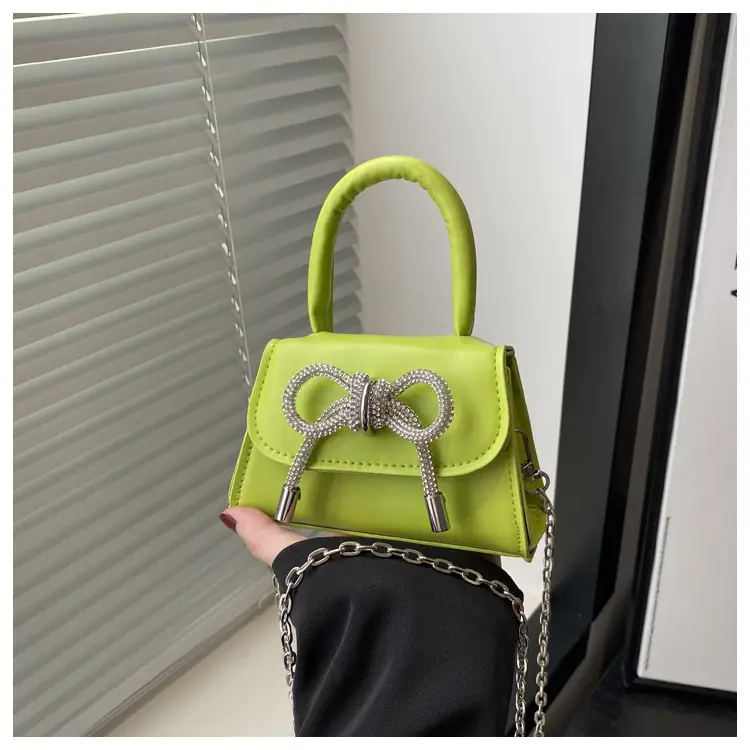 Women's Bow Embroidered Shoulder Bag White Silver — feature 23