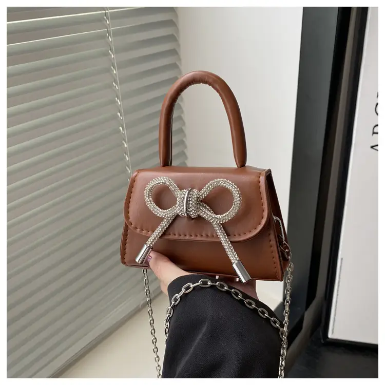 Women's Bow Embroidered Shoulder Bag White Silver — feature 25