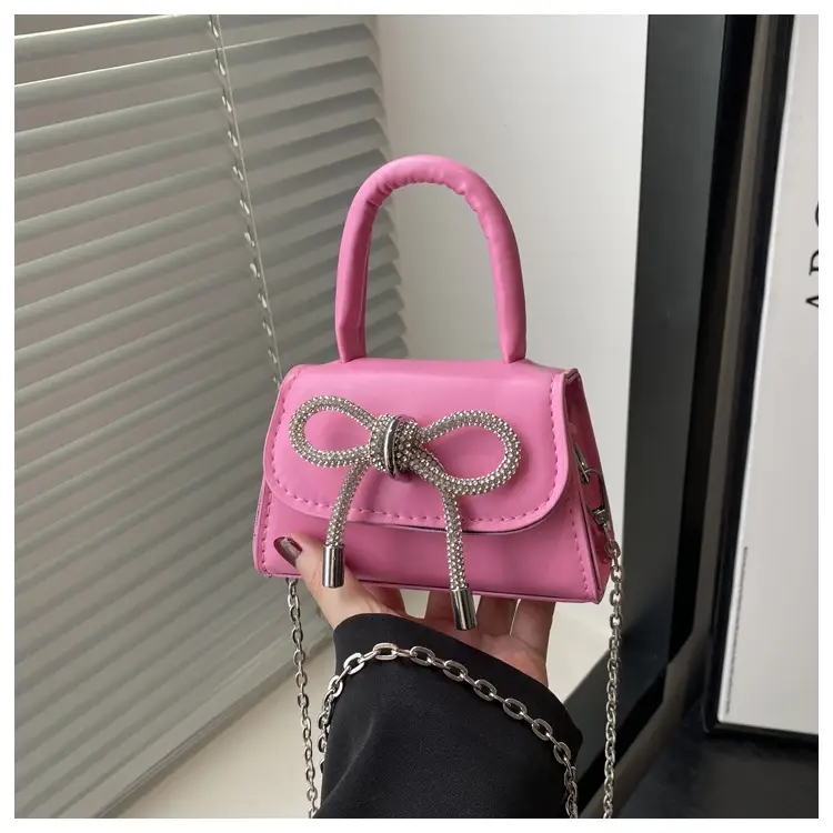 Women's Bow Embroidered Shoulder Bag White Silver — feature 27