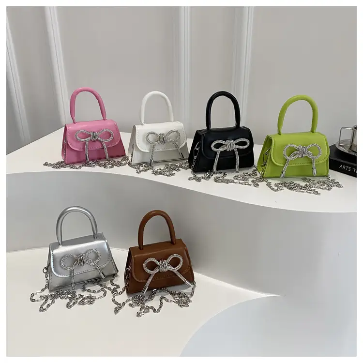 Women's Bow Embroidered Shoulder Bag White Silver — feature 29