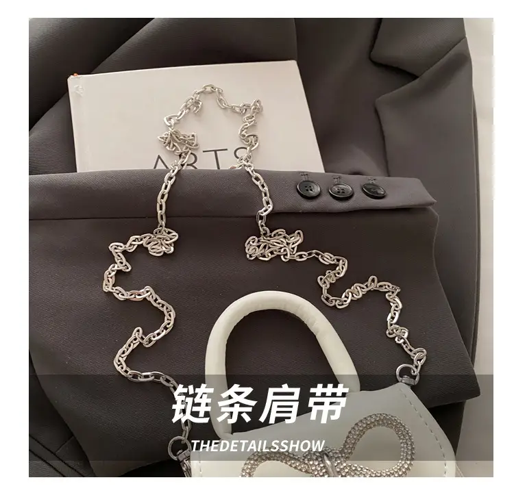 Women's Bow Embroidered Shoulder Bag White Silver — feature 5