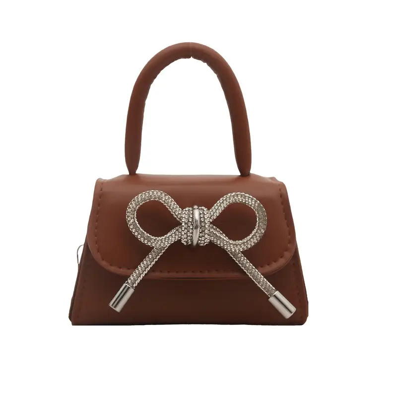 Women's Bow Embroidered Shoulder Bag White Silver - Image 4