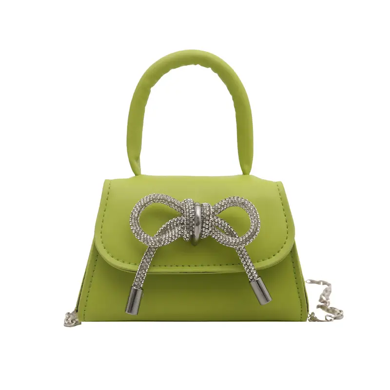 Women's Bow Embroidered Shoulder Bag White Silver - Image 5