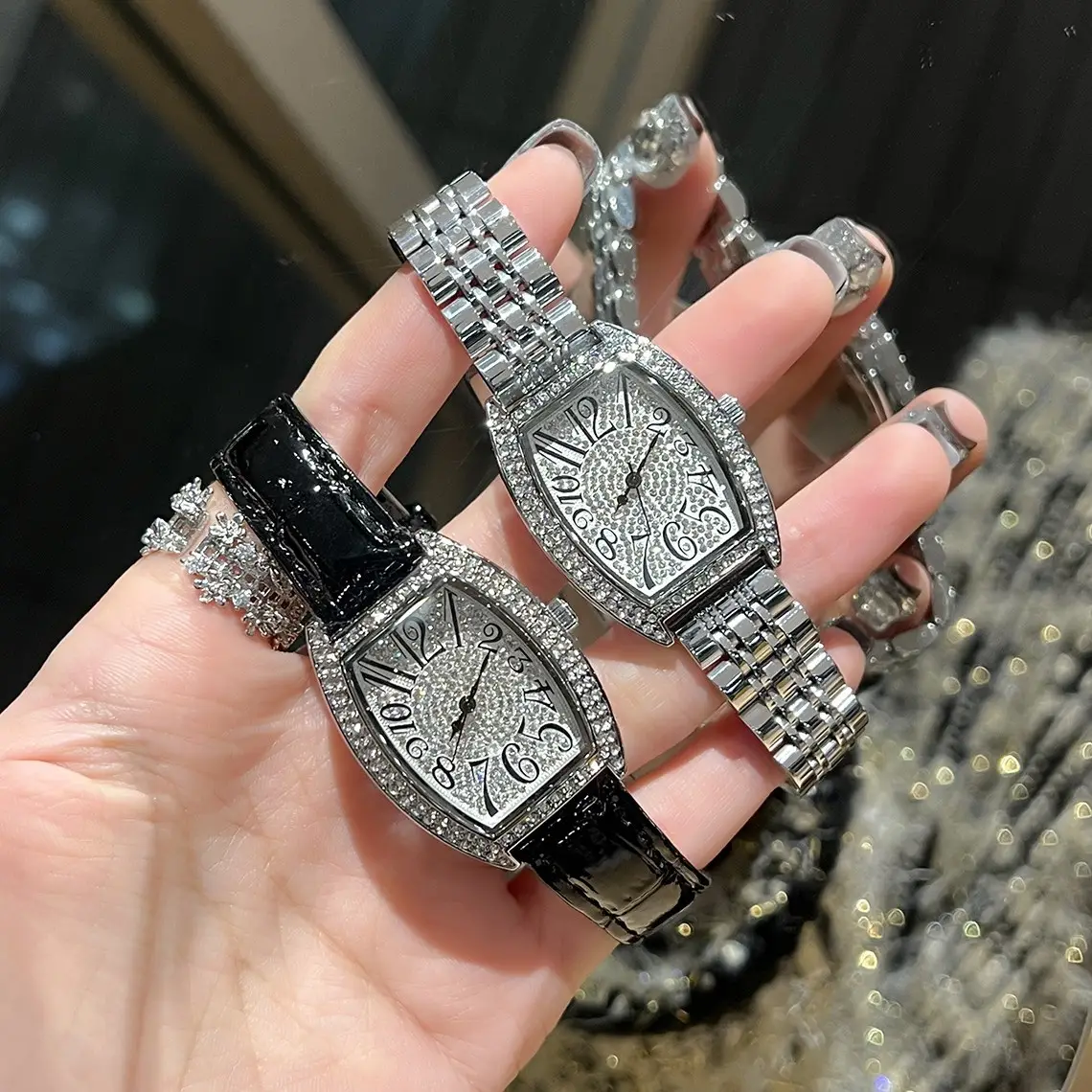 Cross-border Full Diamond Women's Quartz Watch Set - Image 4
