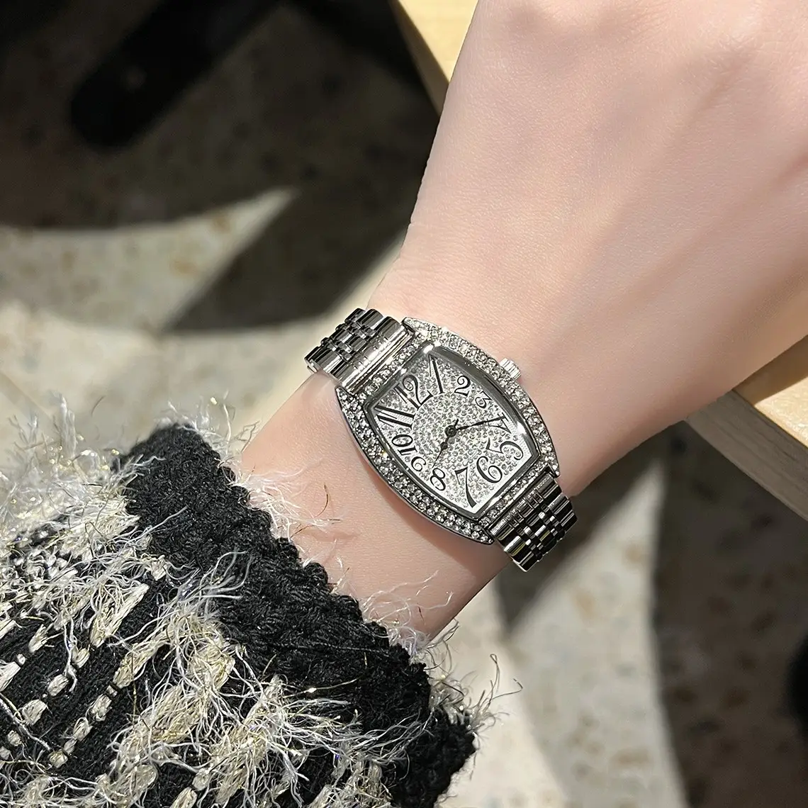 Cross-border Full Diamond Women's Quartz Watch Set - Image 5