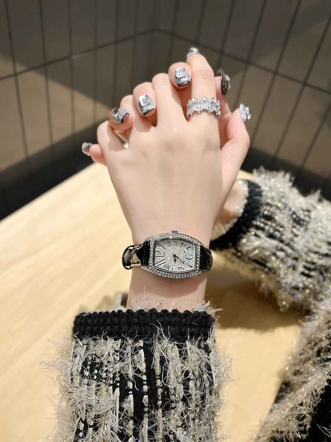 Cross-border Full Diamond Women's Quartz Watch Set — feature 10