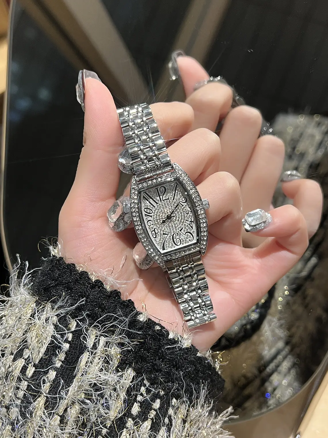 Cross-border Full Diamond Women's Quartz Watch Set — feature 2