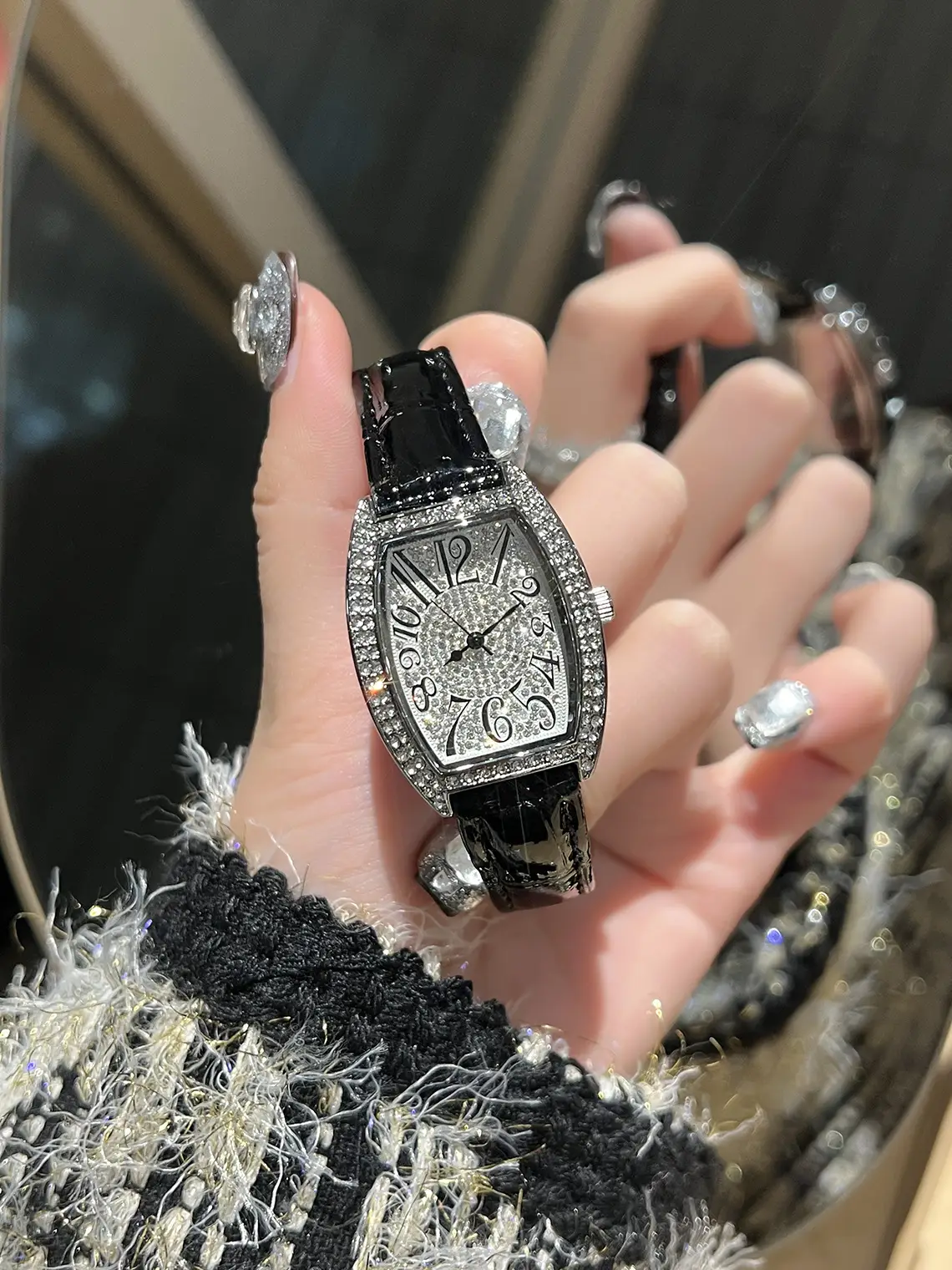 Cross-border Full Diamond Women's Quartz Watch Set — feature 3