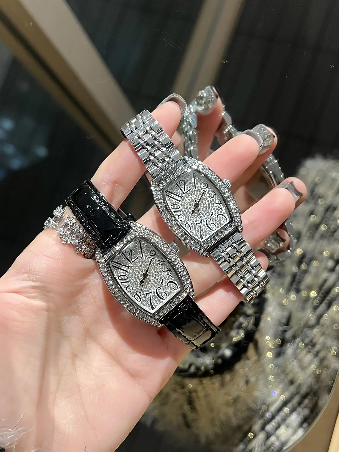 Cross-border Full Diamond Women's Quartz Watch Set — feature 5