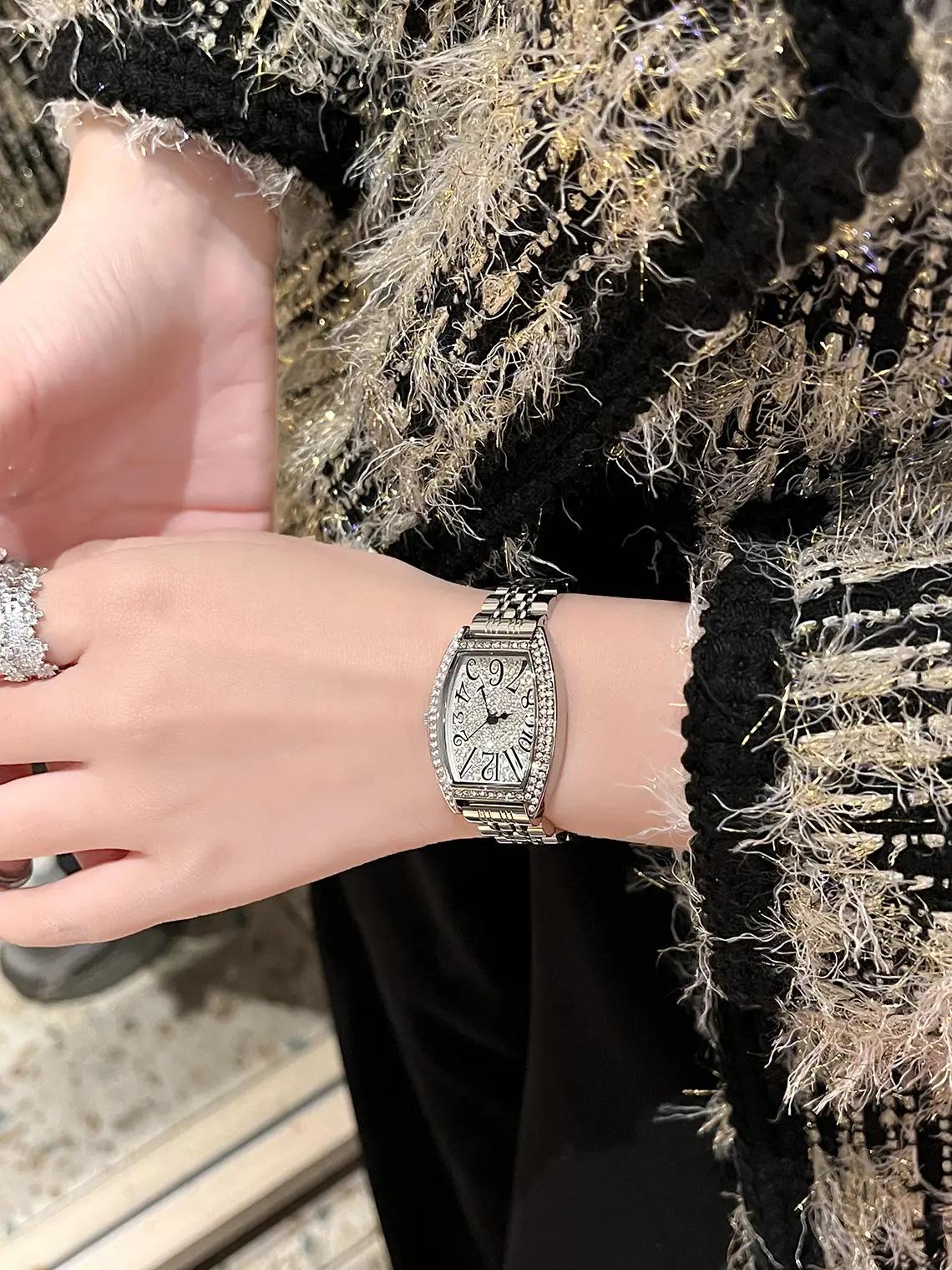 Cross-border Full Diamond Women's Quartz Watch Set — feature 7