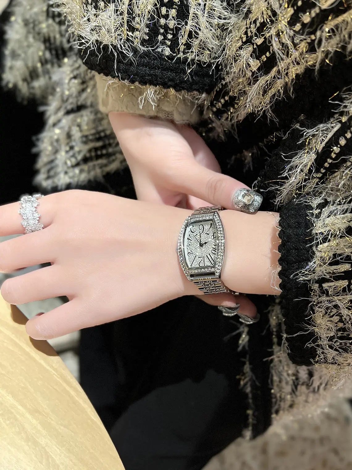 Cross-border Full Diamond Women's Quartz Watch Set — feature 8