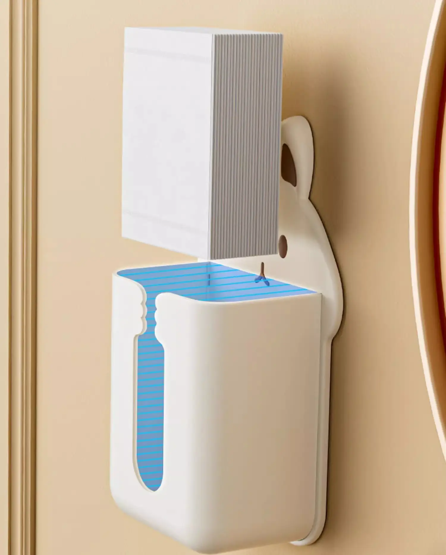 Wall-Mounted Cute Rabbit Tissue Box Cream Color — feature 10