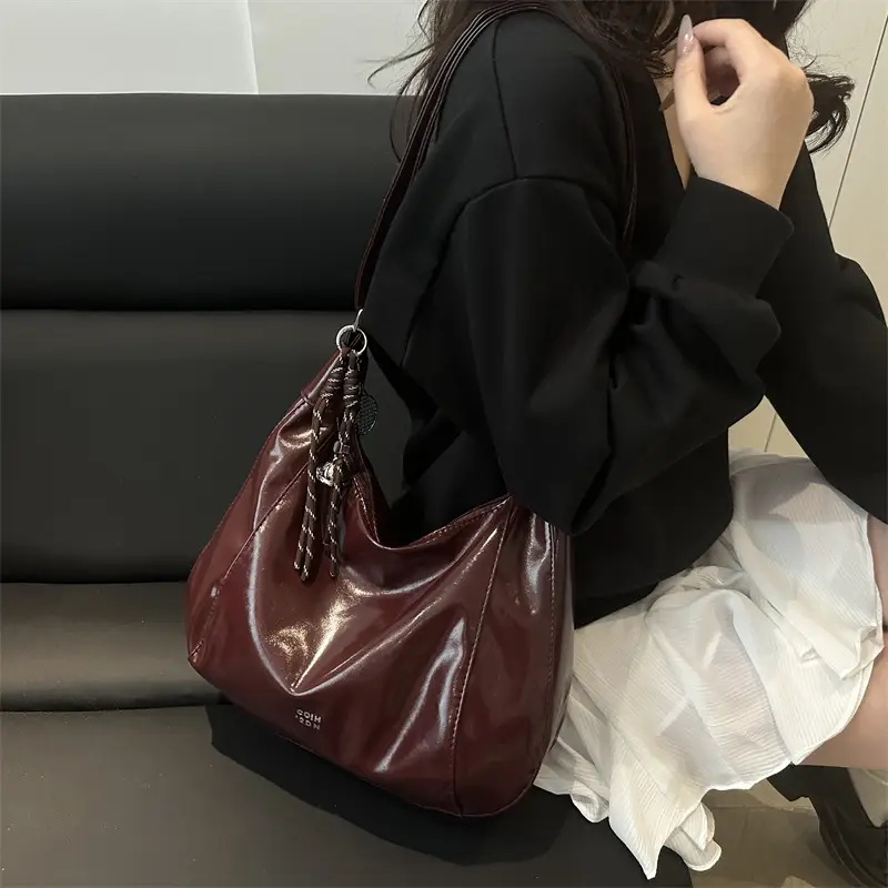 Women's Cream Shoulder Crossbody Bag with Pink Strap - Image 6