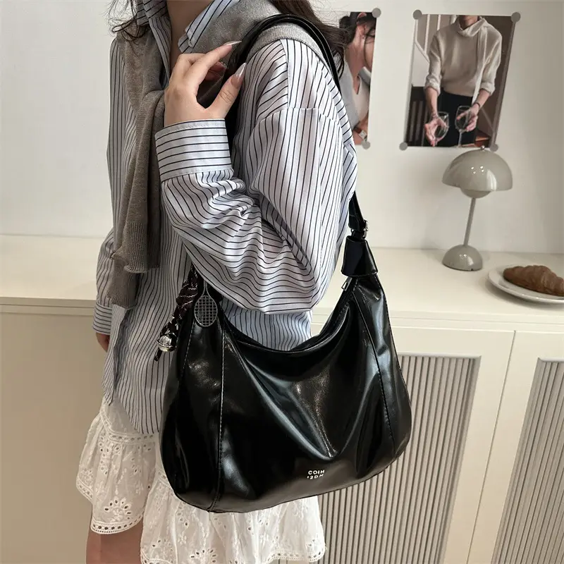 Women's Cream Shoulder Crossbody Bag with Pink Strap - Image 7