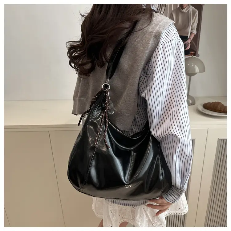 Women's Cream Shoulder Crossbody Bag with Pink Strap — feature 13