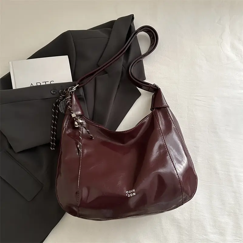 Women's Cream Shoulder Crossbody Bag with Pink Strap - Image 3