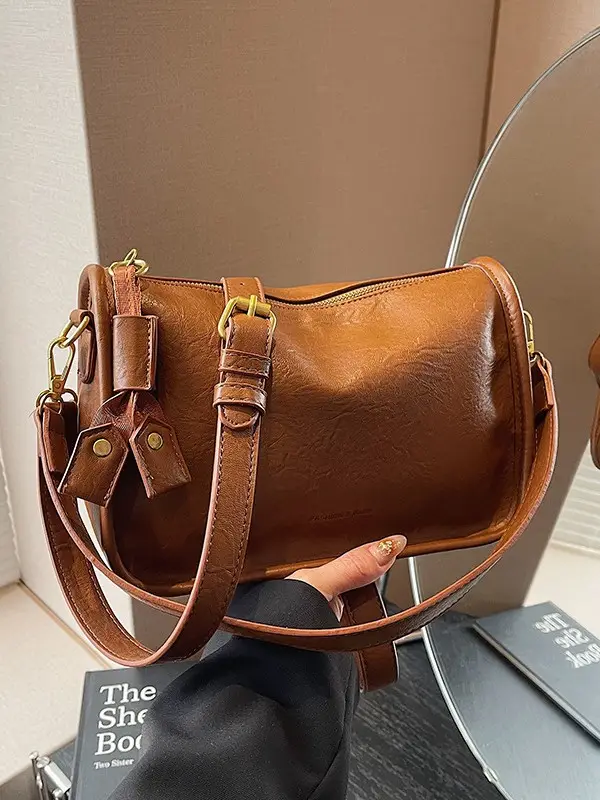 Black Retro Crossbody Bag Women Spring Summer 2025 - Image 6