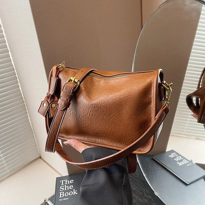 Black Retro Crossbody Bag Women Spring Summer 2025 - Image 2