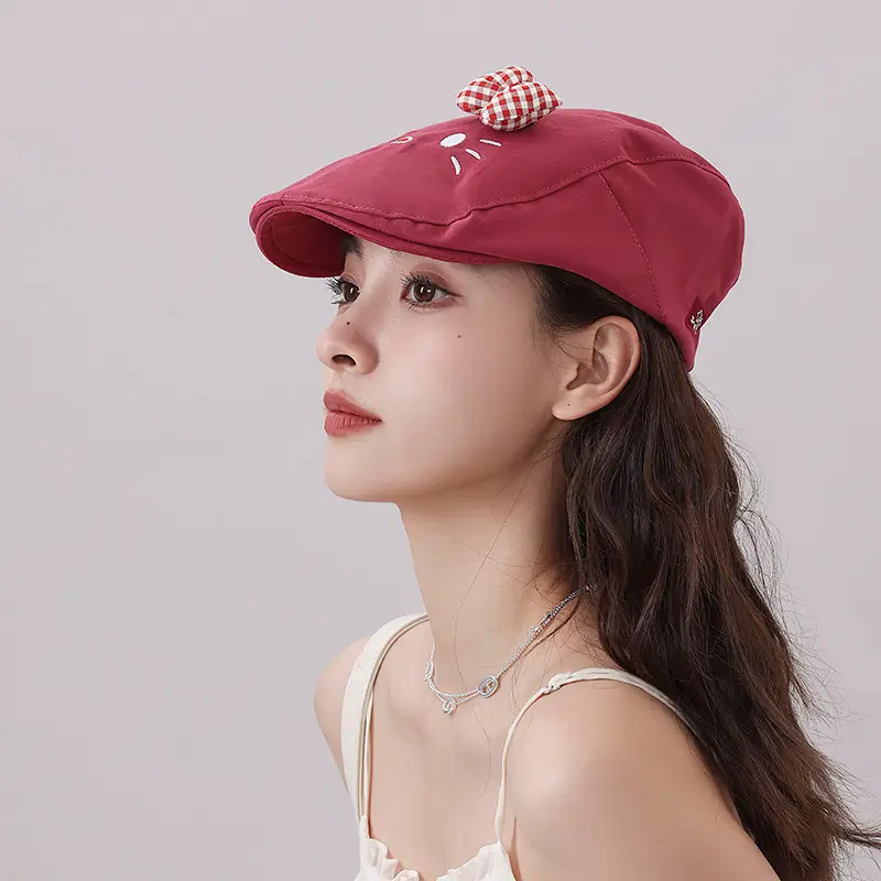 Japanese Girl's Cat Cat Hat with Bow Sunshade Cap — feature 15
