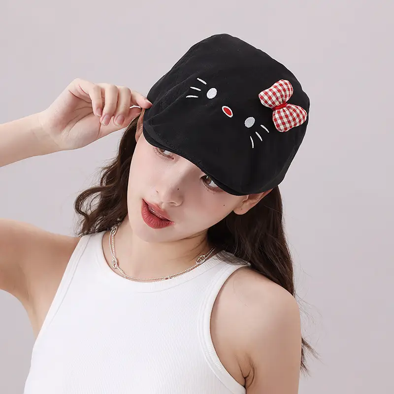 Japanese Girl's Cat Cat Hat with Bow Sunshade Cap — feature 16